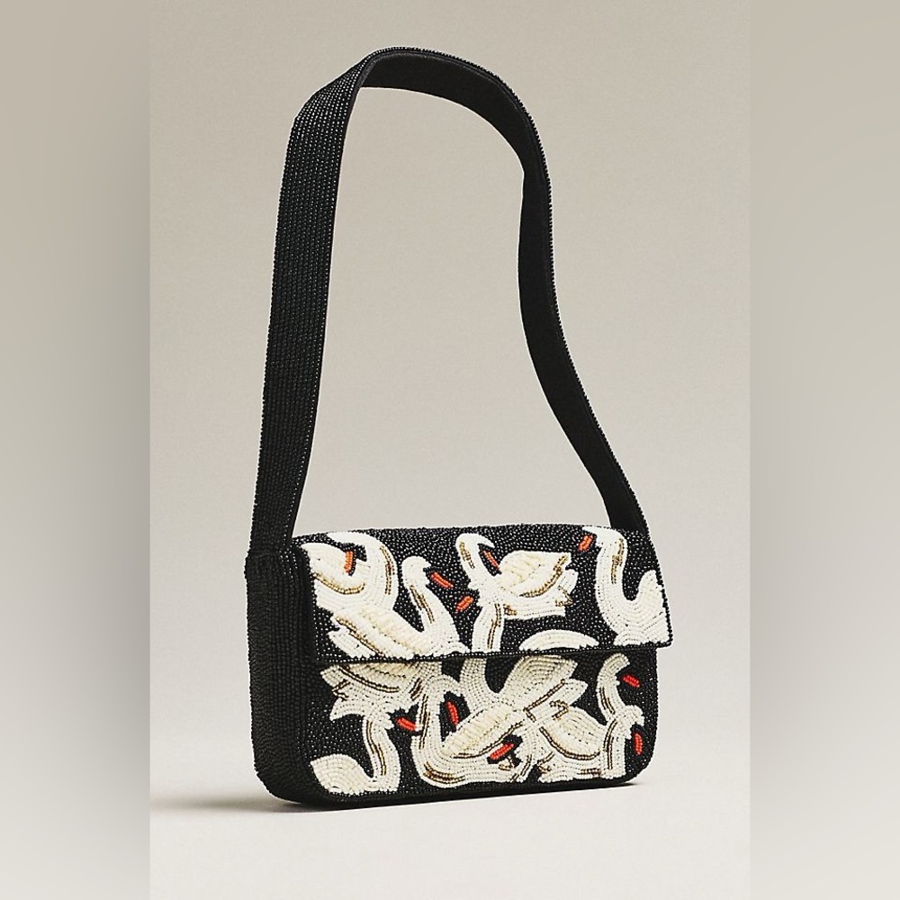 Anthropologie The Fiona Beaded Bag: Animal Edition Swan